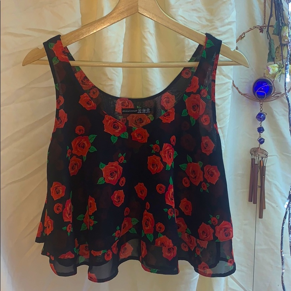 *ATMOSPHERE*~ ‘ROSES ARE RED’ TIERED SHEER CAMI - Picture 2 of 10